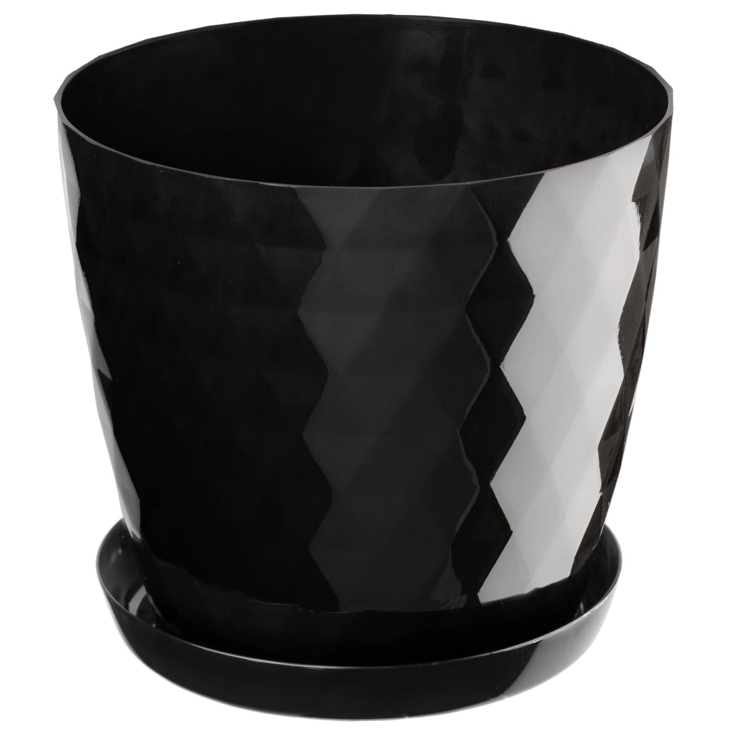 Copertura in plastica con supporto per vaso da fiori KADAX, 30 cm, nera.
