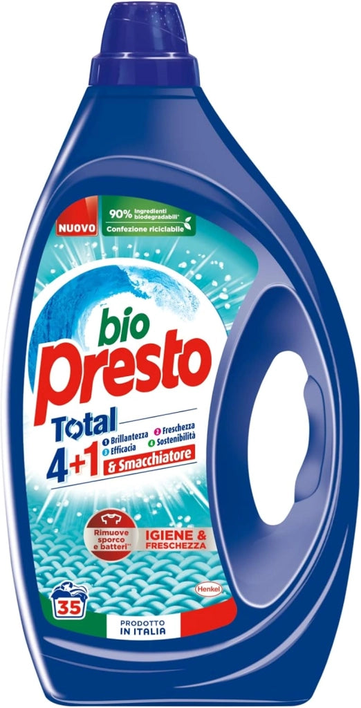 BIOPRESTO DETERSIVO PER LAVTRIECE DA 35 LAVAGGI IGIENE E FRESCHEZZA