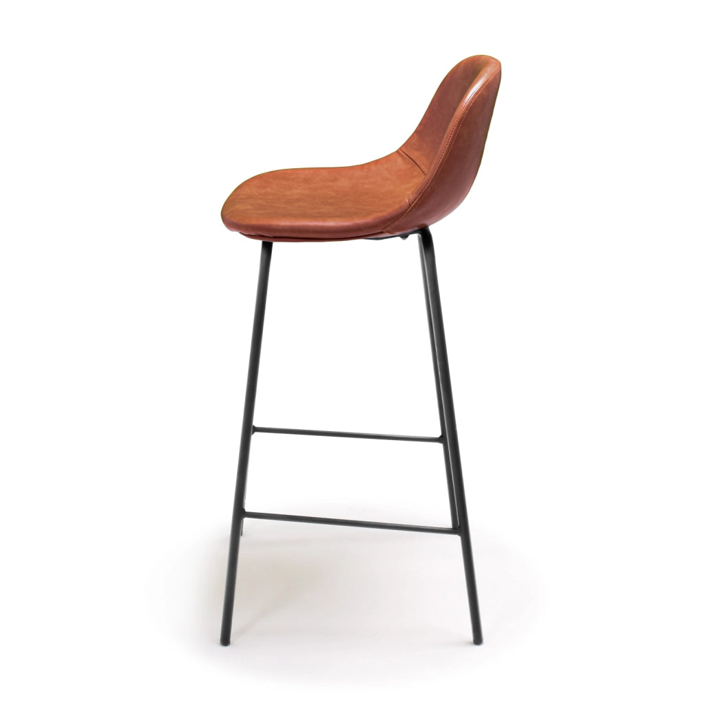 BRISTOL - Coppia di sgabelli di design in leatherette cuoio