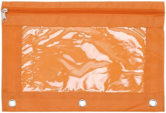 Etui con 3 anelli - Doppia imbottitura - Impermeabile Oxford - Vetro trasparente - PVC rinforzato - Dimensioni 25 x 18 cm - Etui per mappe
