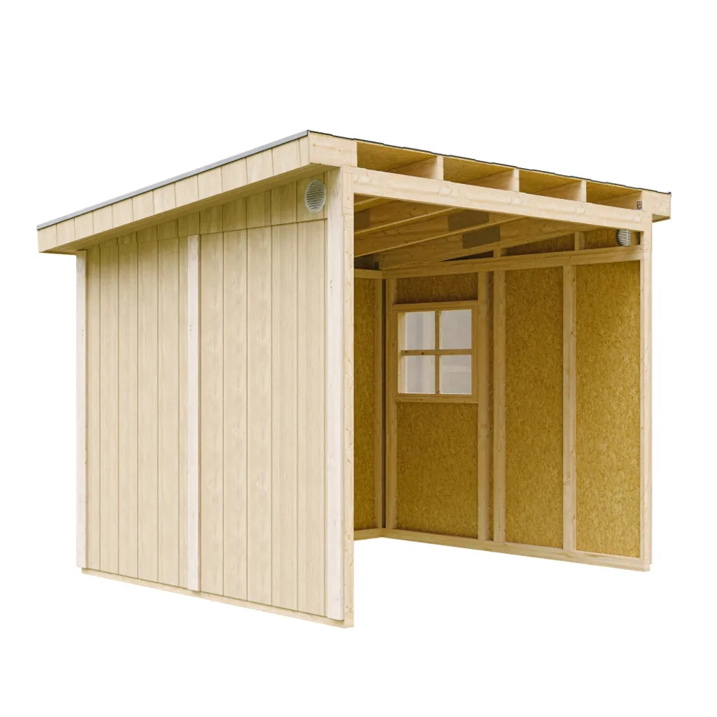 Casetta da giardino di qualit?  PREMIUM 5,9 m?² - H231x248x294 cm - Senza pavimento e parete laterale - Timbela M938B