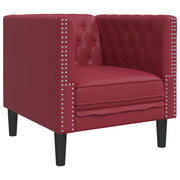 Poltrona | Sedia Relax Chesterfield Rosso Vino in Similpelle