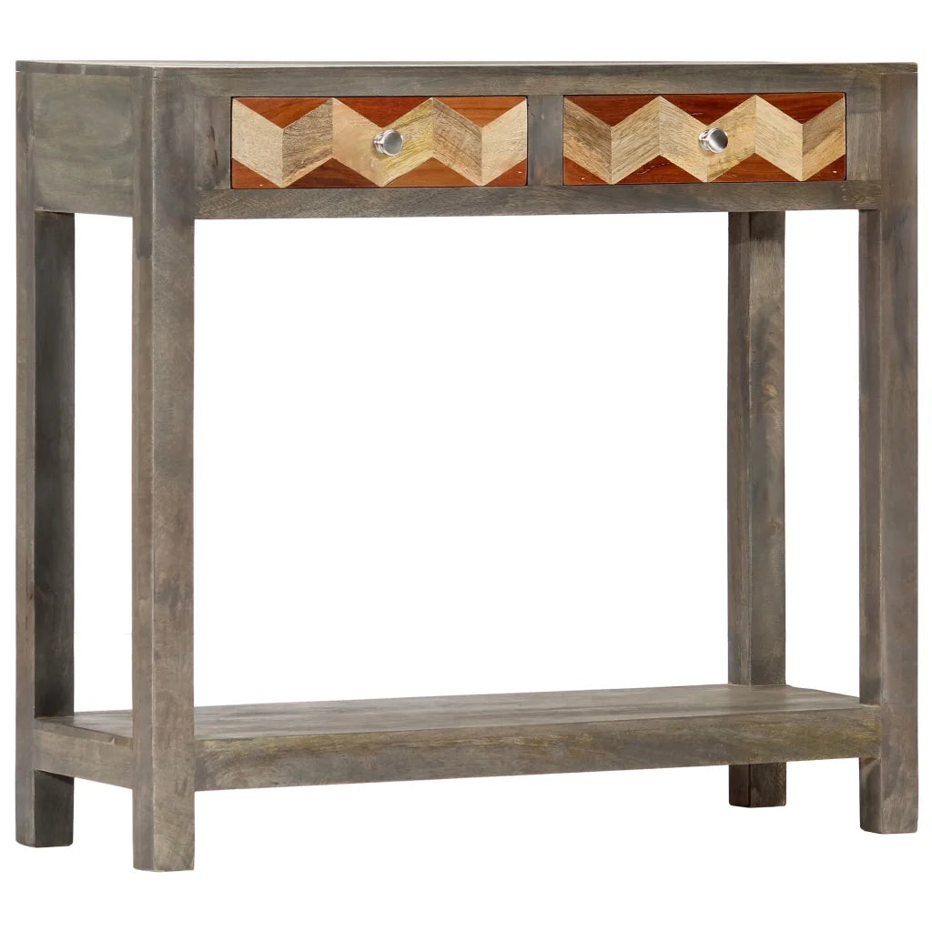 Tavolo Consolle Grigio 86x30x76 cm in Legno Massello di Mango cod mxl 24901