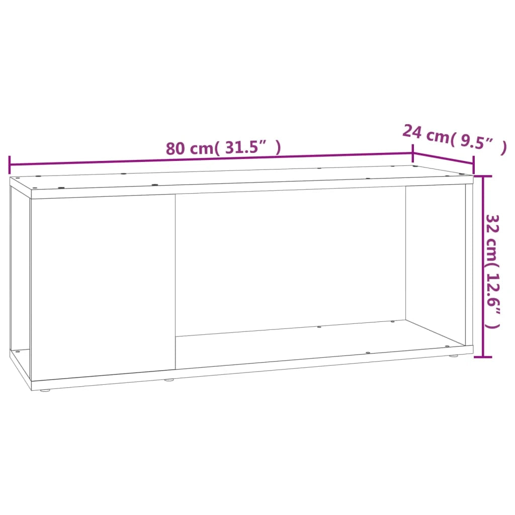 Mobile TV multimediale mensola TV credenza TV sala da pranzo soggiorno camera da letto 80 x 24 x 32 cm legno ingegnerizzato bianco 02_0026214