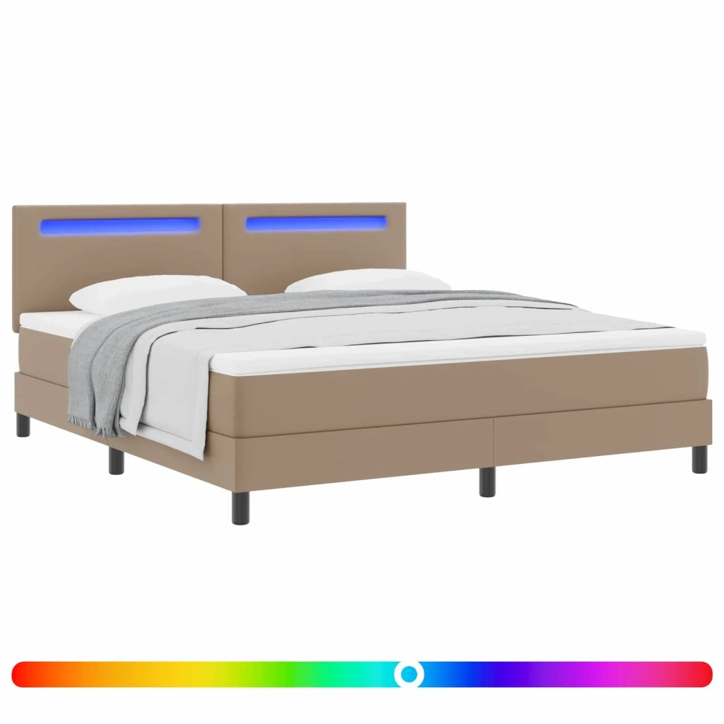 Letto a molle Cappuccino 180 x 200 cm Pelle sintetica 3339063