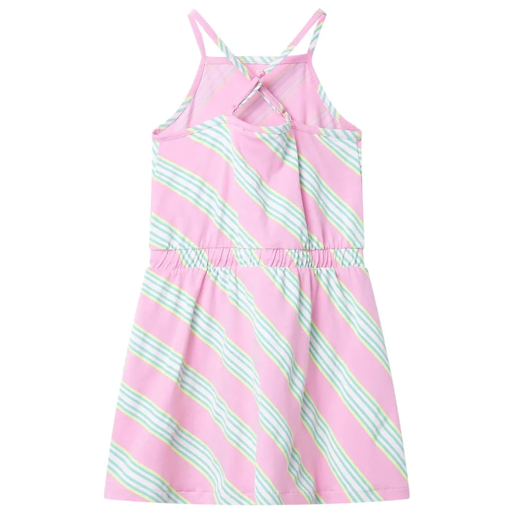 Abito da Bambina con Coulisse Senza Maniche Rosa 128 11172