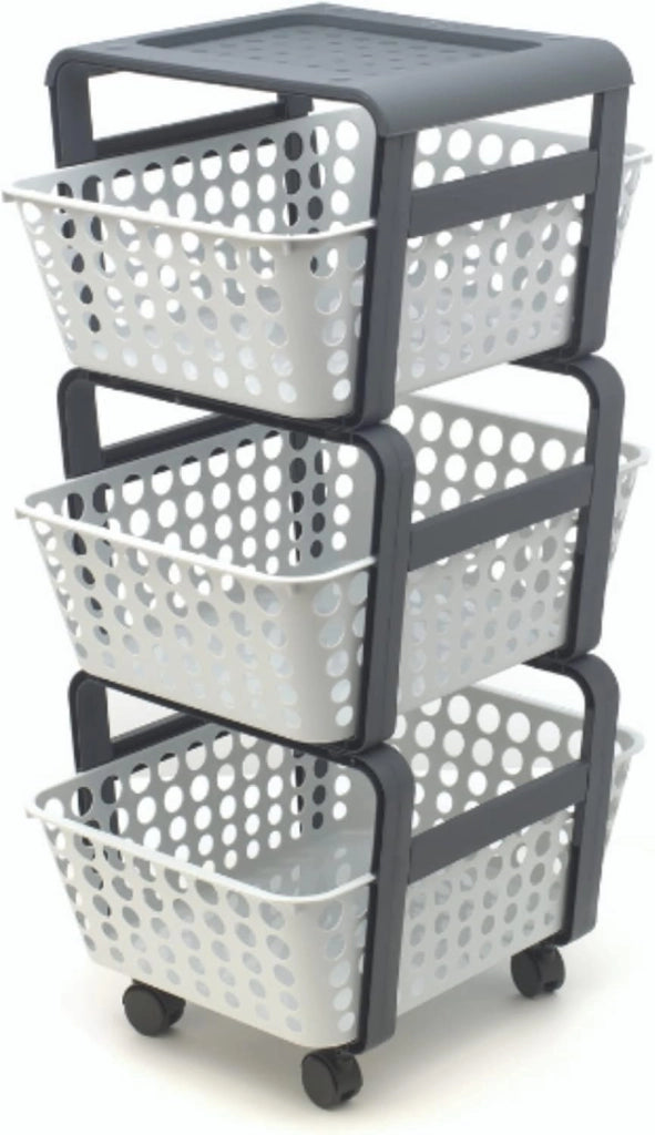 CARRELLO DA CUCINA CON CESTELLI 'MODULA' col. ghiaccio  - ECOPLAST