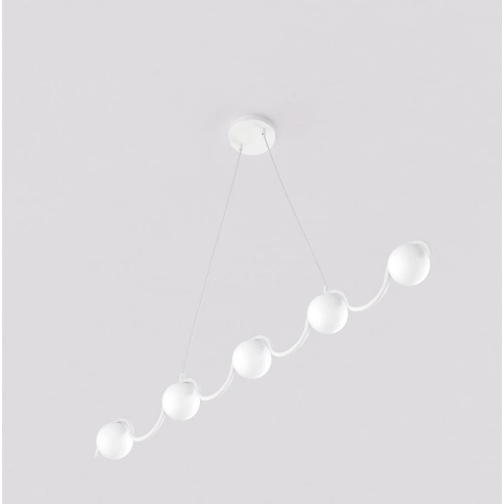 Lampada a sospensione Sinus in acciaio bianco