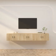 Mobili Porta TV a Parete 3 pz-Set di 3 Credenza per TV sospesa Rovere Sonoma 80x34,5x40 cm