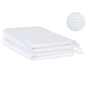 Set di 2 asciugamani bagno in spugna di cotone bianco con nappe decorative