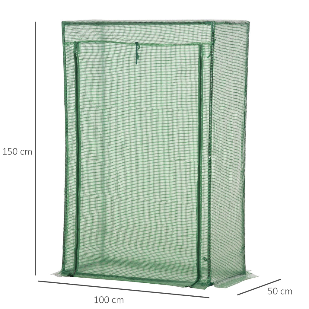 Serra invernale in acciaio con porta ¨C zephmum ¨C 100x50x150cm