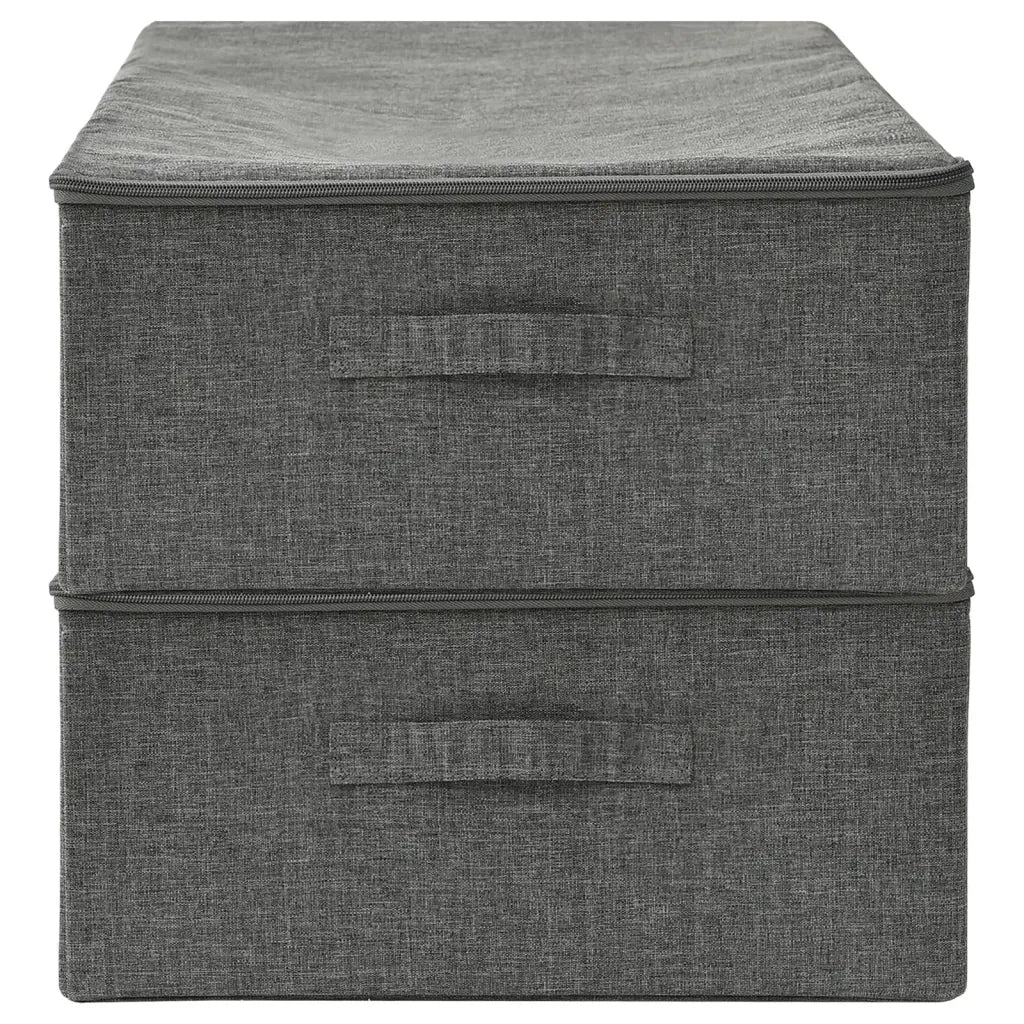 Scatole Portaoggetti 2 pz in Tessuto 70x40x18 cm Antracite cod mxl 42696