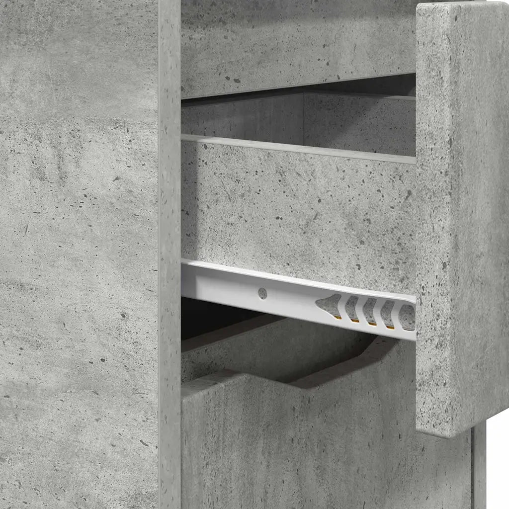 Comodino Grigio cemento 30,5 x 30 x 43 cm Legno multistrato 888803