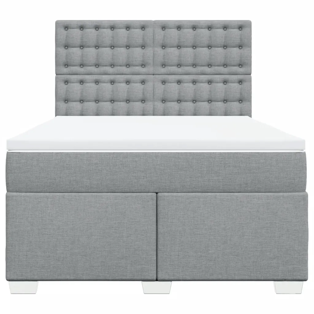 Giroletto a Molle con Materasso Grigio Chiaro 140x200cm Tessuto