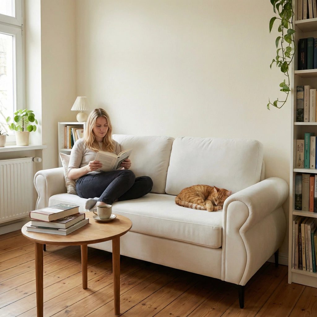 Divano 3 Posti con Molle ¨C MINIMAL ¨C Tessuto, Seduta Ergonomica