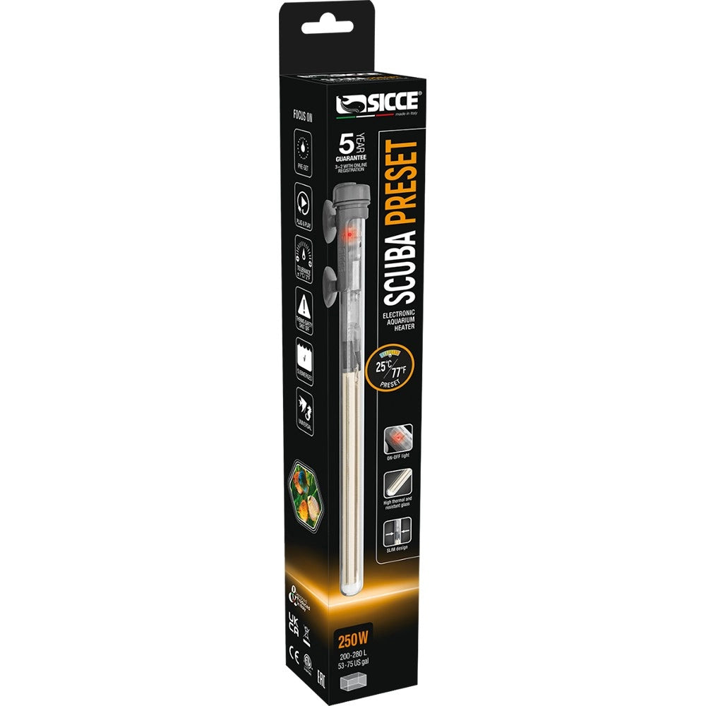 Sicce Scuba Preset 250w - riscaldatore pre-impostato a 25°C