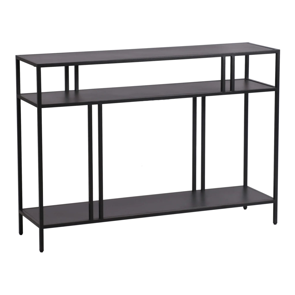 Tavolo consolle in metallo 78 x 110 x 30 cm nero 03_0008582