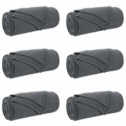 Coperte da Pile 6 pz Grigio scuro 170 x 130 cm Panno