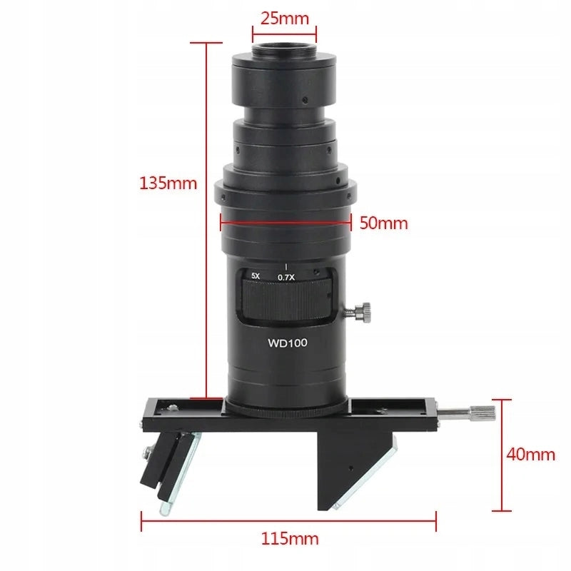 Mikroscopio Digitale HDMI VGA USB Rosfix Zoom WD100 – Zoom Continuo 0,7x-5x, Modulo 3D Rotante, Montaggio C-Mount