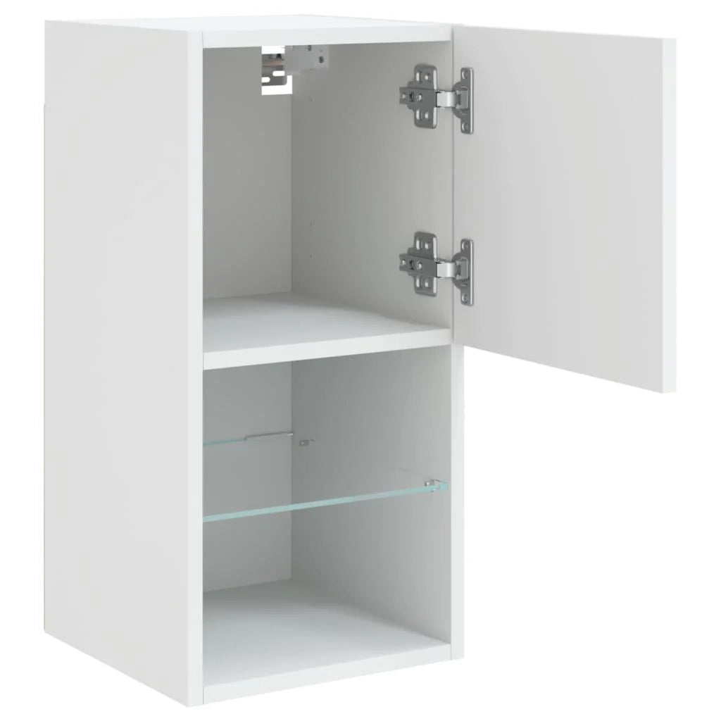 Mobile TV multimediale mensola TV credenza mobile TV per sala da pranzo soggiorno camera da letto con luci LED 2 pezzi 30,5 x 30 x 60 cm bianco 02_0028834