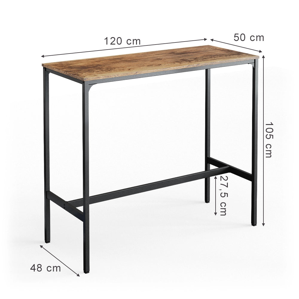 Vicco Tavolo bar alto Legno antico 120 x 50 cm