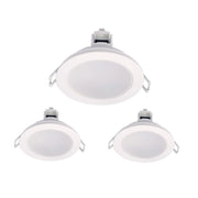 3 Faretti LED da Incasso Dimmerabili 5W 550LM 220V Rotondi Bianco D87mm H36mm Foro 70mm IP65 (Bianco Freddo 6000K)