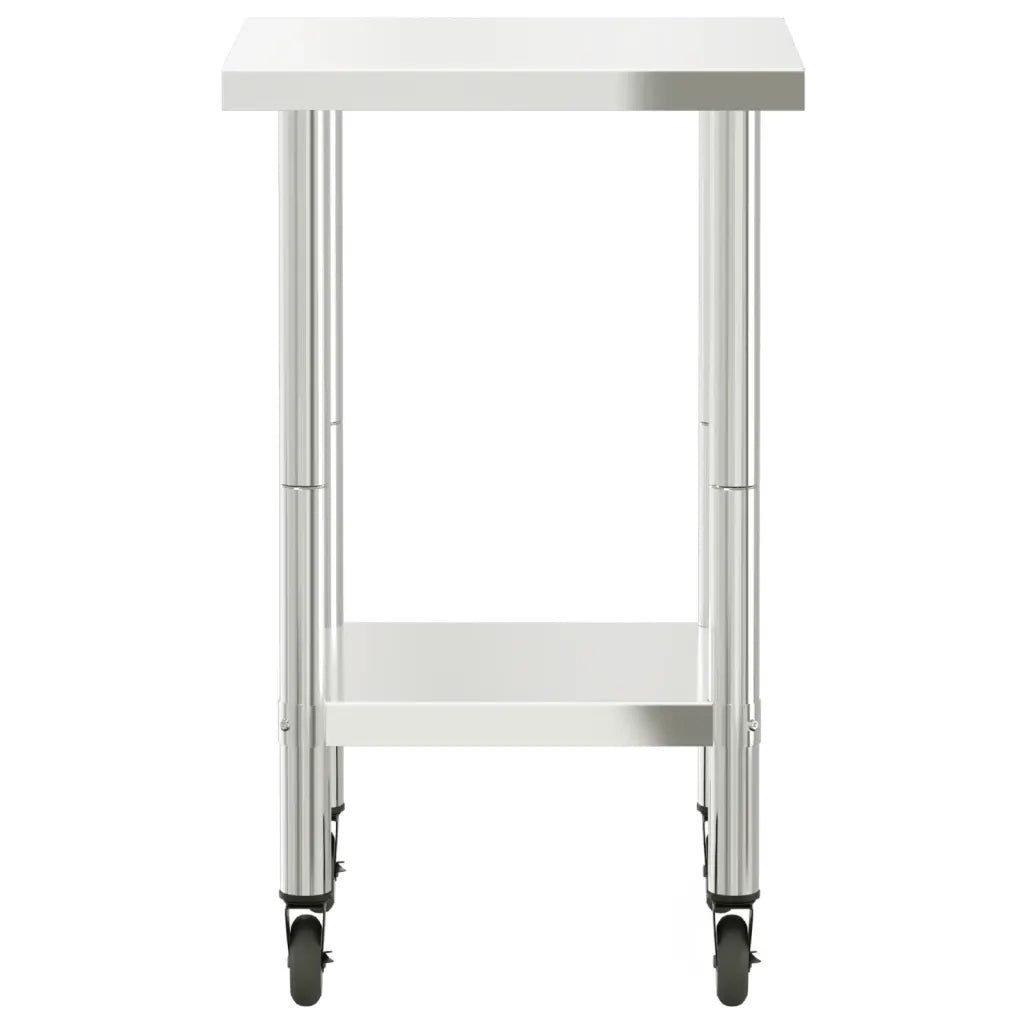Tavolo da Lavoro Cucina con Ruote 55x55x85 cm in Acciaio Inox CFW8075884