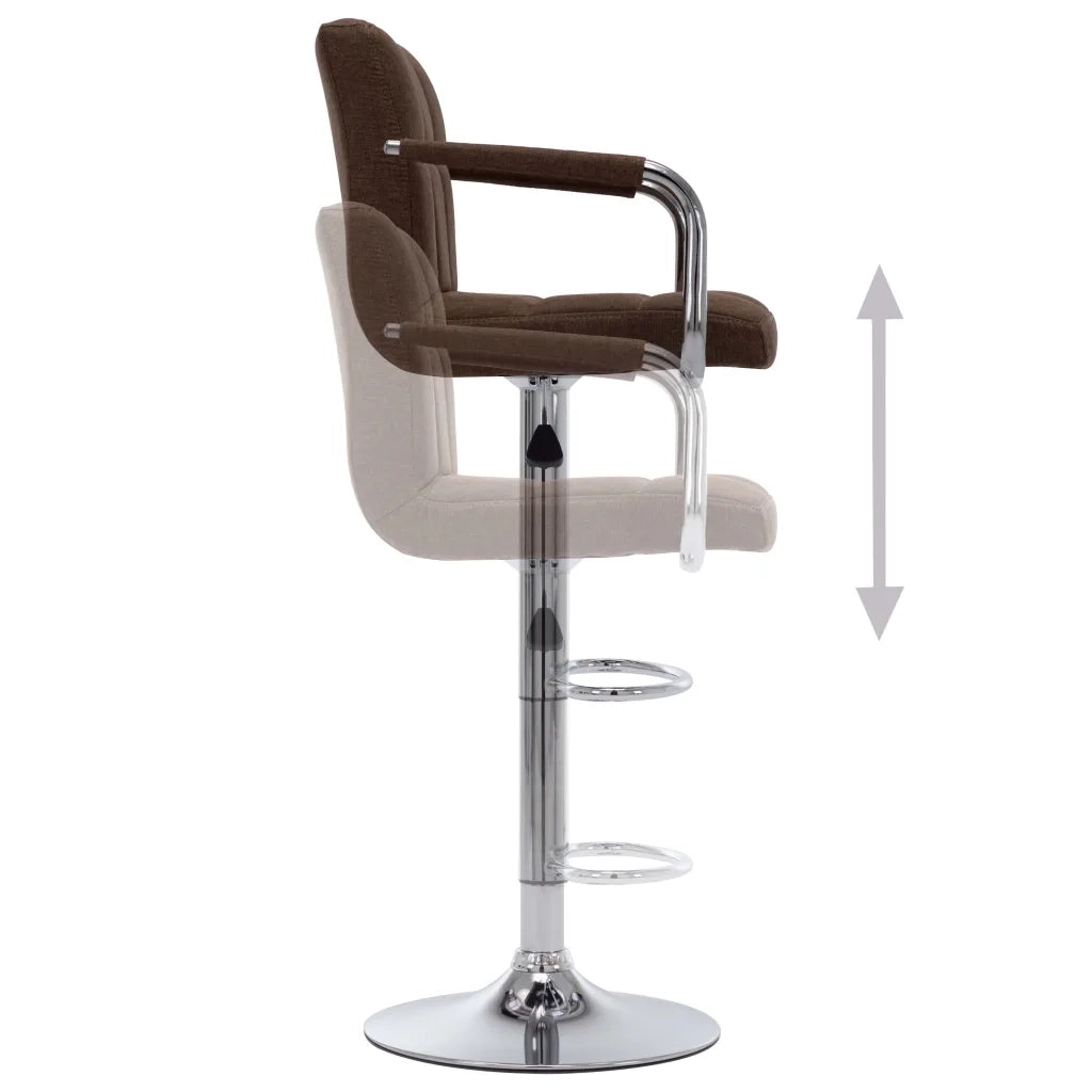 Sedie da Bar 2 pz Marroni in Tessuto cod mxl 55073