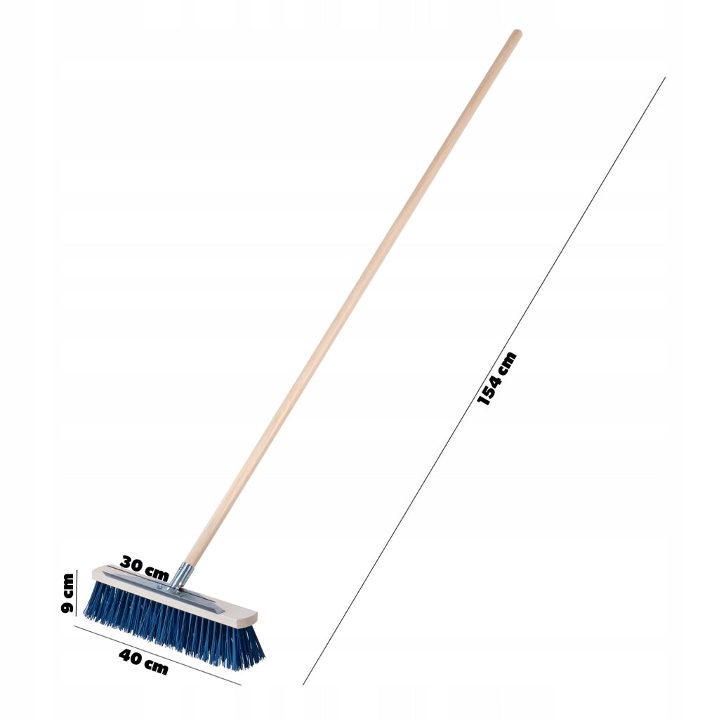 Scopa stradale KADAX da 40 cm per la pulizia di marciapiedi con raschietto da 154 cm