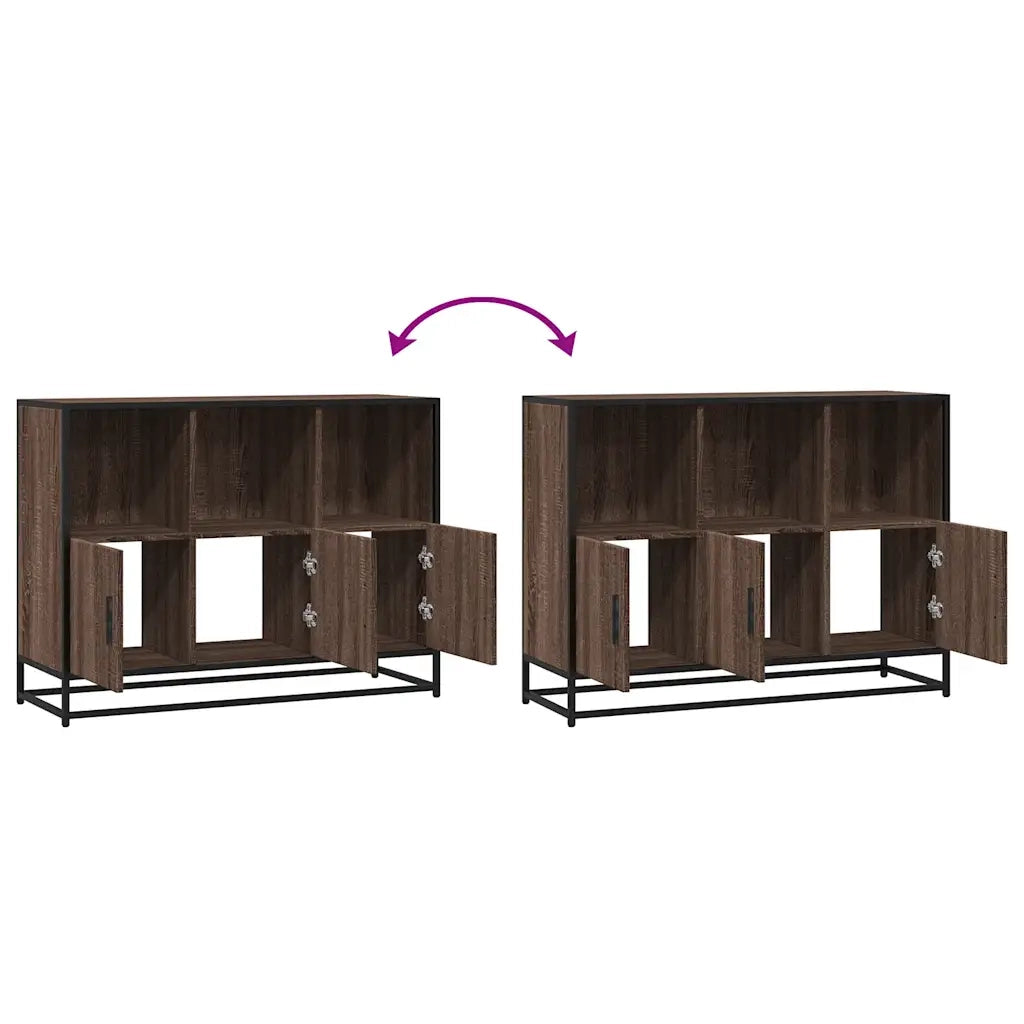Credenza Rovere Marrone 100x35x76 cm in Legno Multistrato 849033