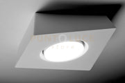 ANCHISE lampada da Soffitto 1 Luce in gesso bianco attacco GX53 18x17,5cm