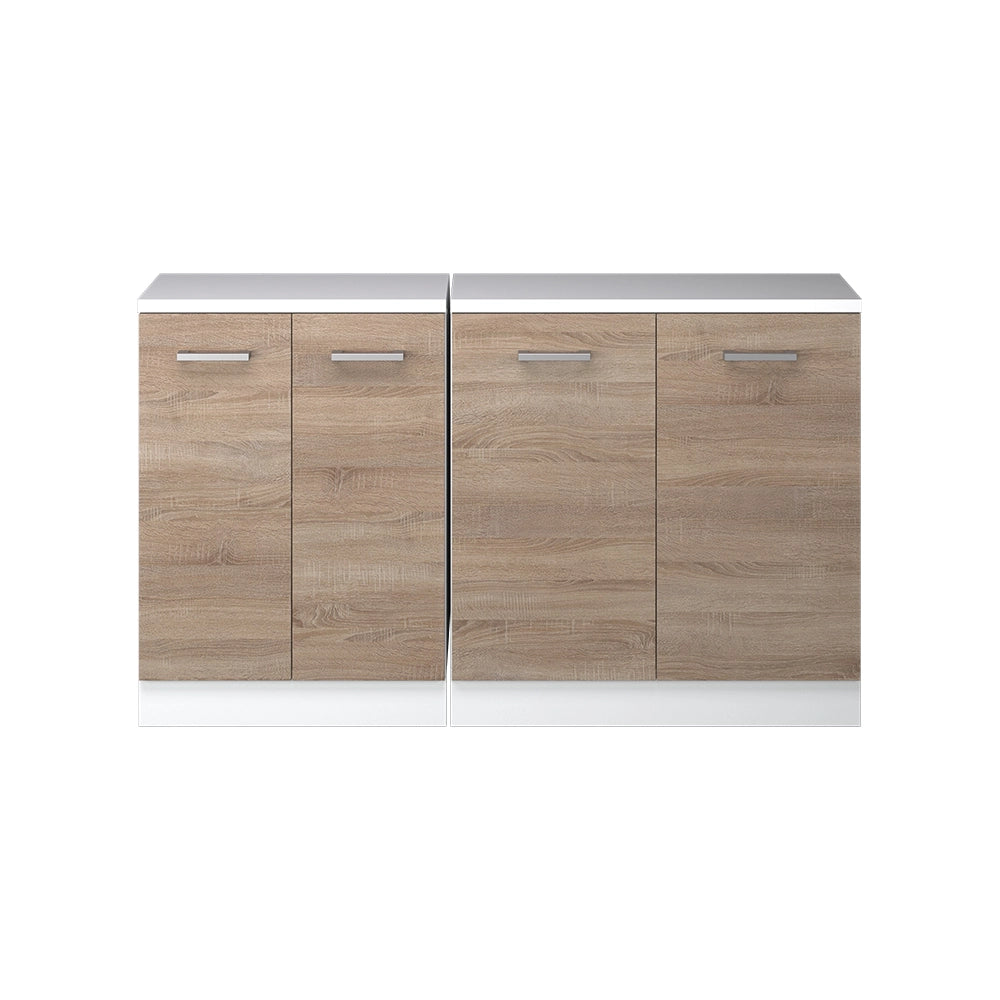 Mobile cucina sottotetto R-Line Sonoma/Bianco 140 cm Set di 2 carcasse armadio profondità 60 cm Vicco