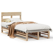 Letto singolo | Letto per adulti | Giroletto senza Materasso 100x200 cm in Legno Massello di Pino