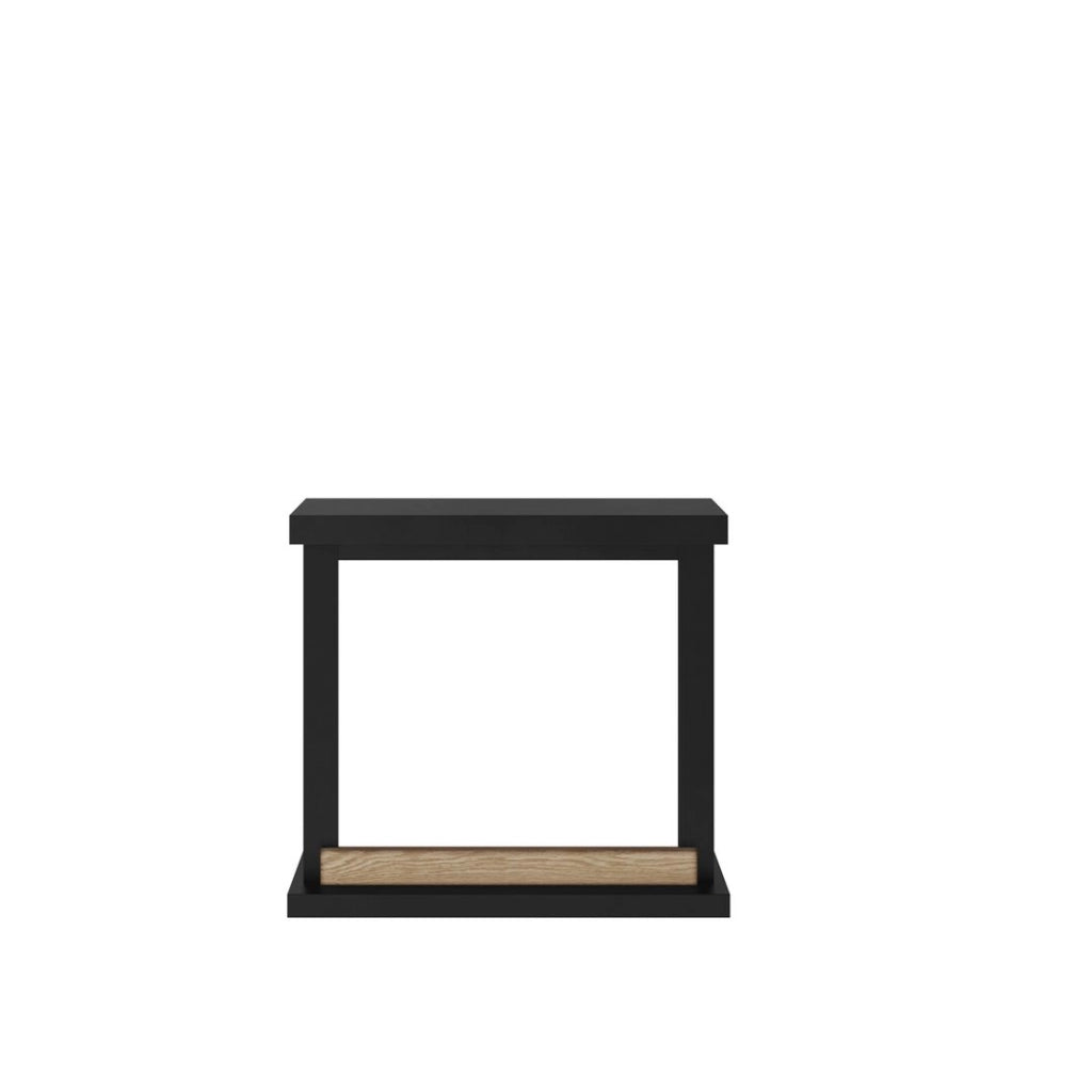 Camino Elettrico da Pavimento 75x67,8x24,5 cm Effetto Fiamma 1500W Sined Sorano Nero