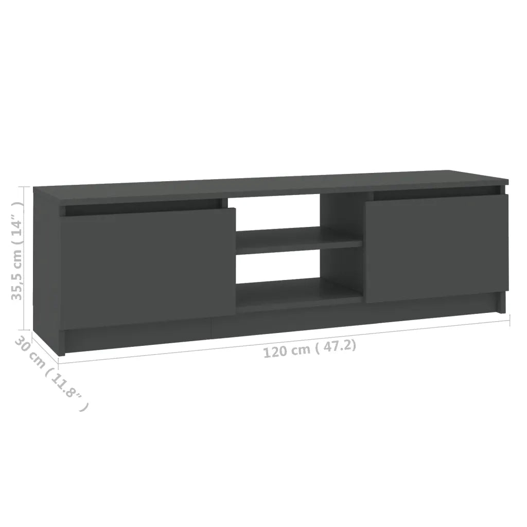 Mobile Porta TV-Credenza per TV Grigio 120x30x35,5 cm in Legno Multistrato