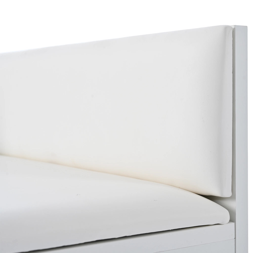 Panca Scarpiera con Seduta Imbottita e Schienale ¨C MINIMAL ¨C Bianco, Metallo, 100x40x58 cm