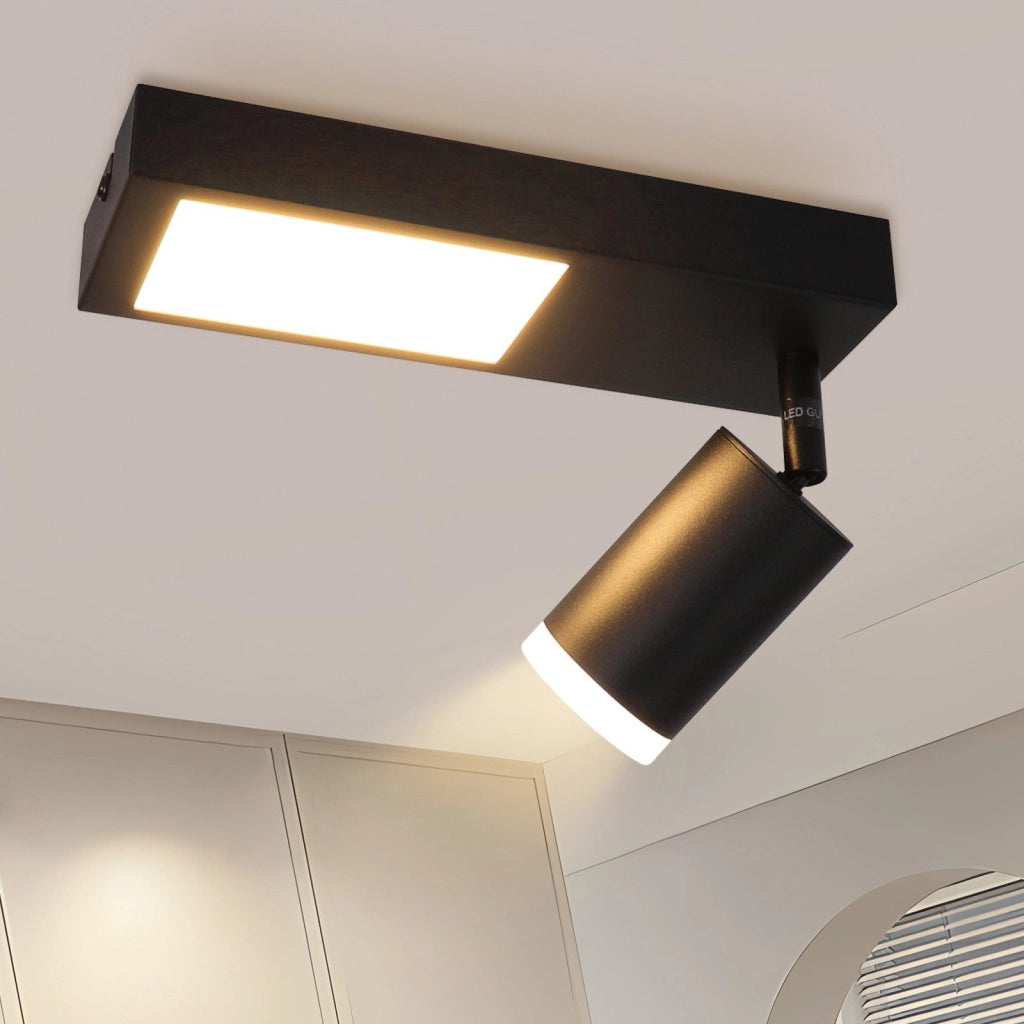 ZMH Faretto da soffitto 1 fiamma 10W GU10 nero plafoniera 3000K camera da letto