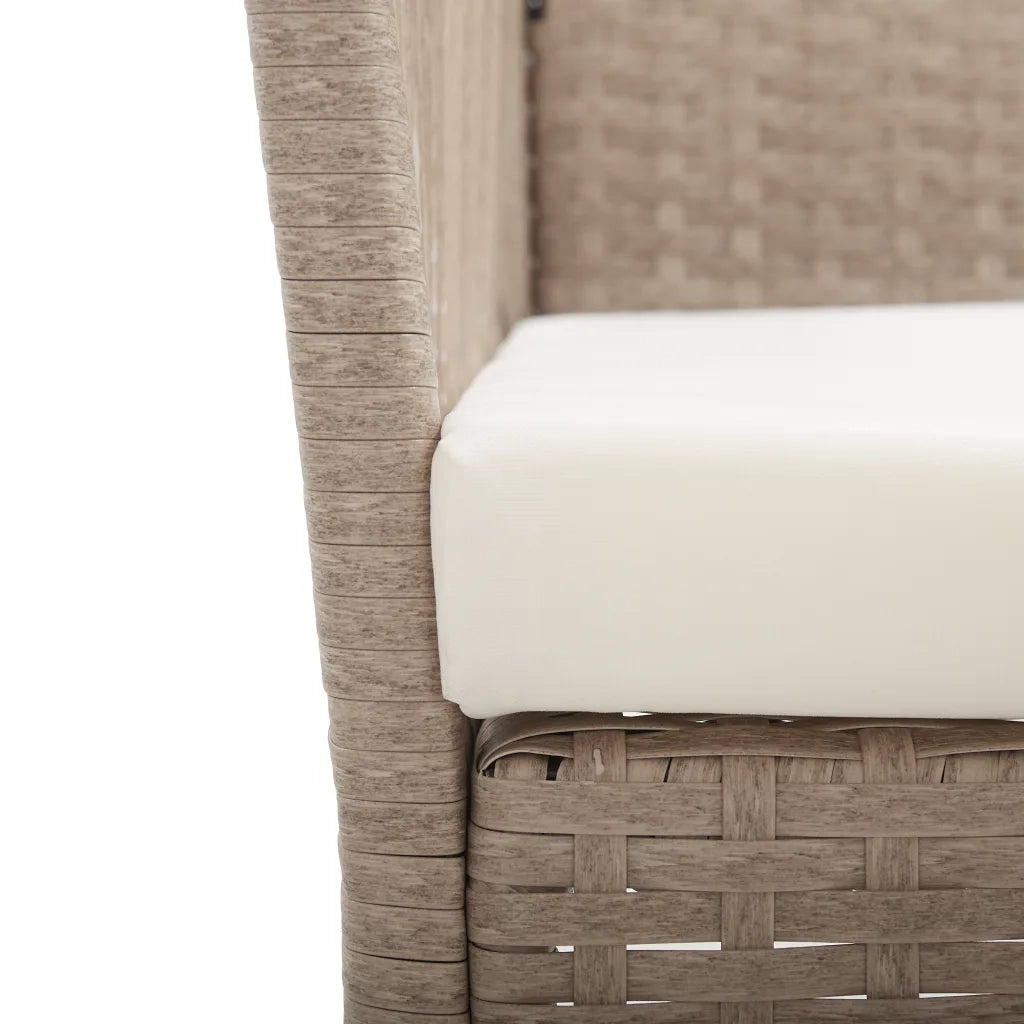 Poltrone da Giardino con Cuscini 2 pz Beige in Polyrattan 363408