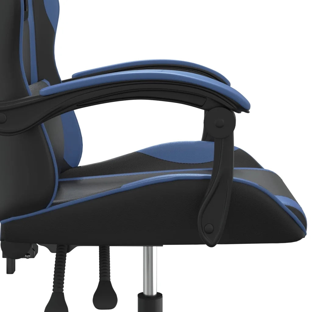 vidaXL Sedia da Gaming Girevole Nero e Blu in Similpelle