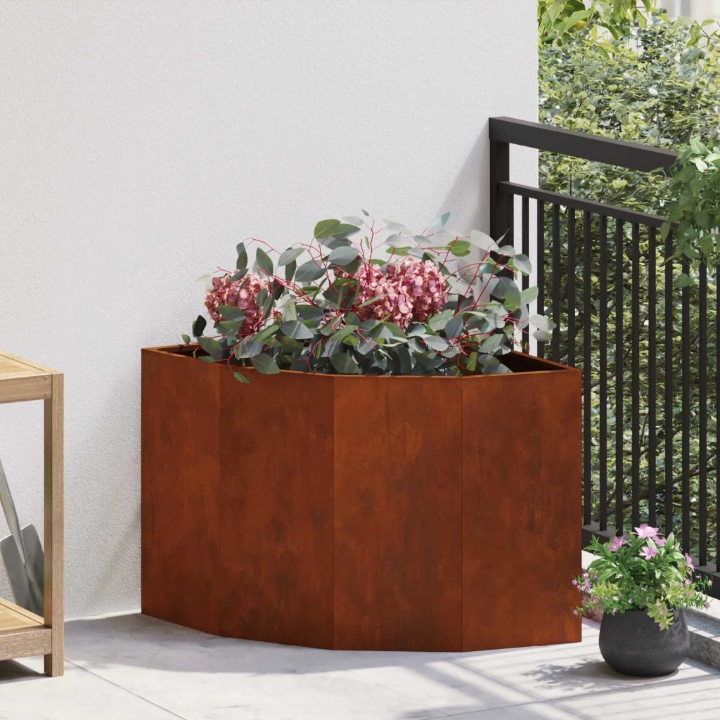Vaso d'angolo Ruggine 60 x 60 x 50 cm acciaio corten 883667