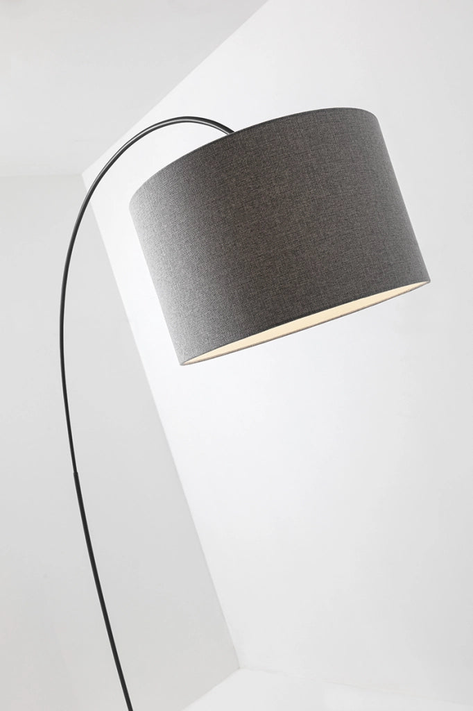 Vivien Lampada a Sospensione Nera, Paralume Cilindrico Tortora, E27, IP20, 48cm - Rossini Group - Design Minimal ed Elegante