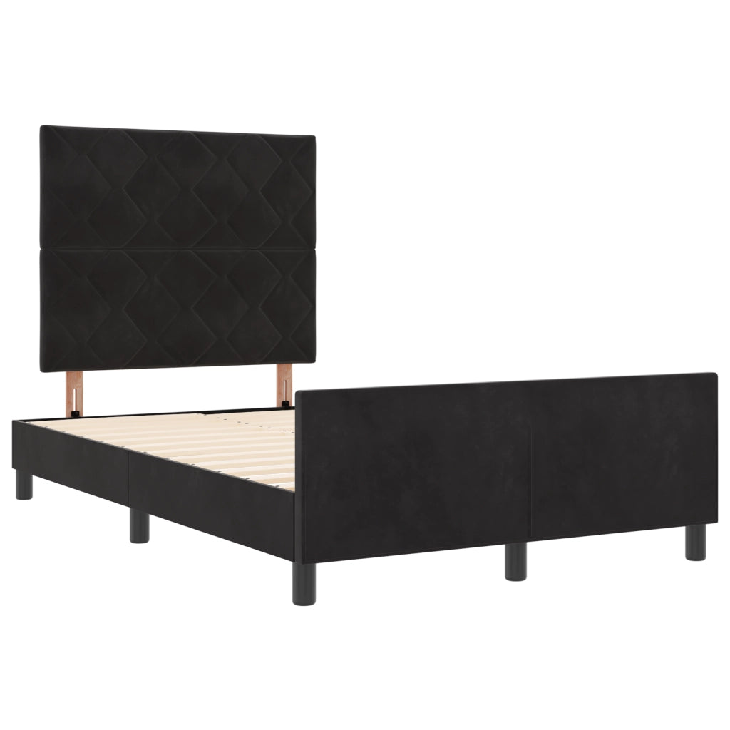 Struttura Letto Nera 120x190 cm in Velluto