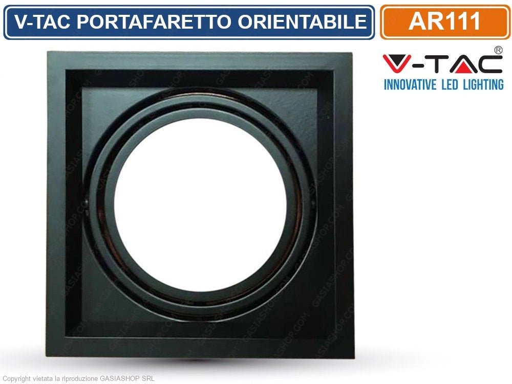 V-TAC VT-7221 PORTAFARETTO ORIENTABILE DA INCASSO PER LAMPADINE AR111 - SKU 3581