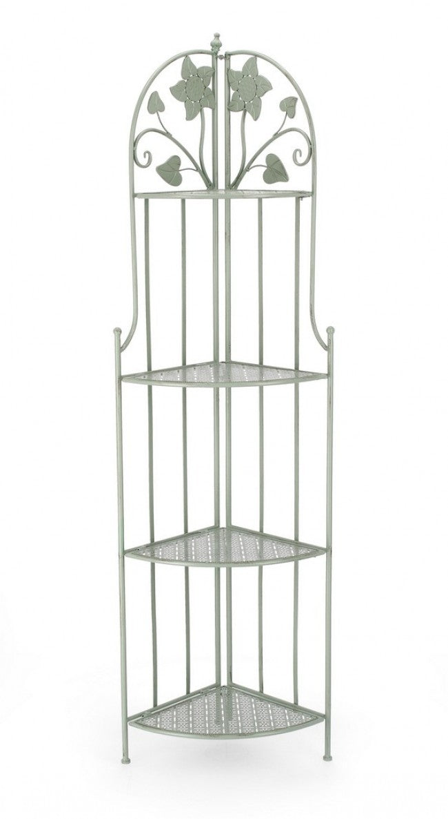 Scaffale Angolare 48x35x165,5 cm Harriet in Acciaio Salvia