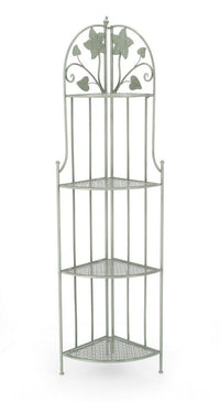 Scaffale Angolare 48x35x165,5 cm Harriet in Acciaio Salvia