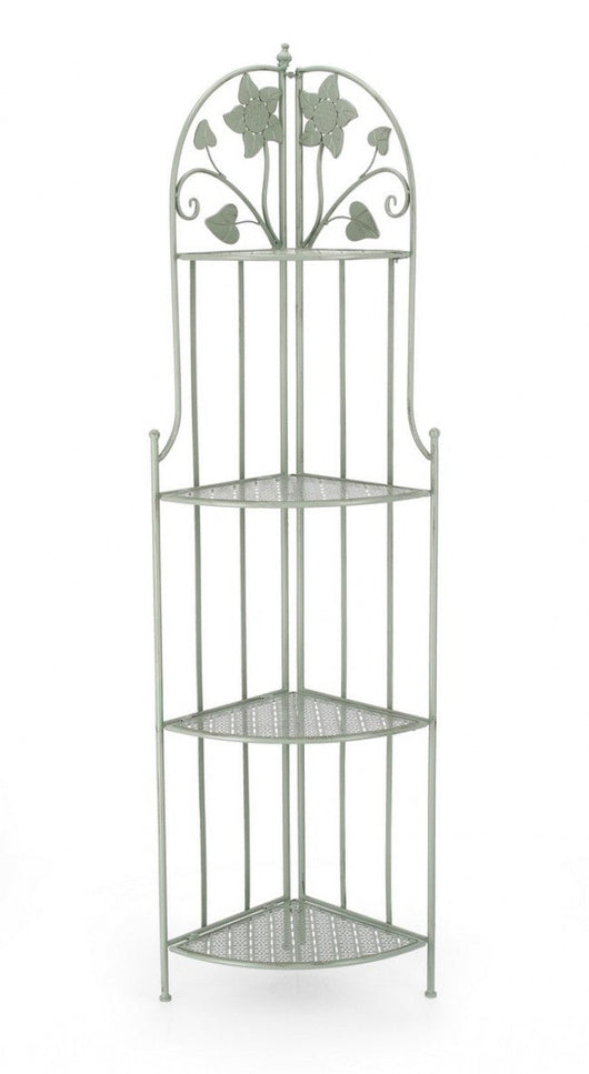Scaffale Angolare 48x35x165,5 cm Harriet in Acciaio Salvia