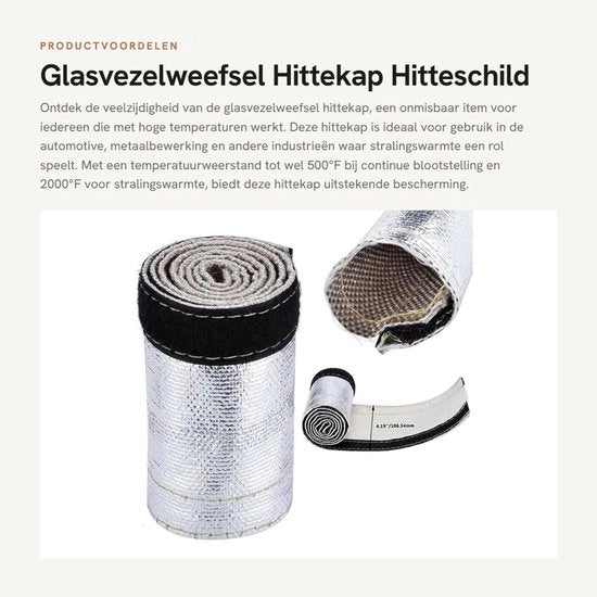 Scheda termica resistente al calore - Alimentata - Gealuminizzata - Adatta per diametri 1/2in-3in - Resistente a 500°F/2000°F - Facile da applicare con cinta adesiva