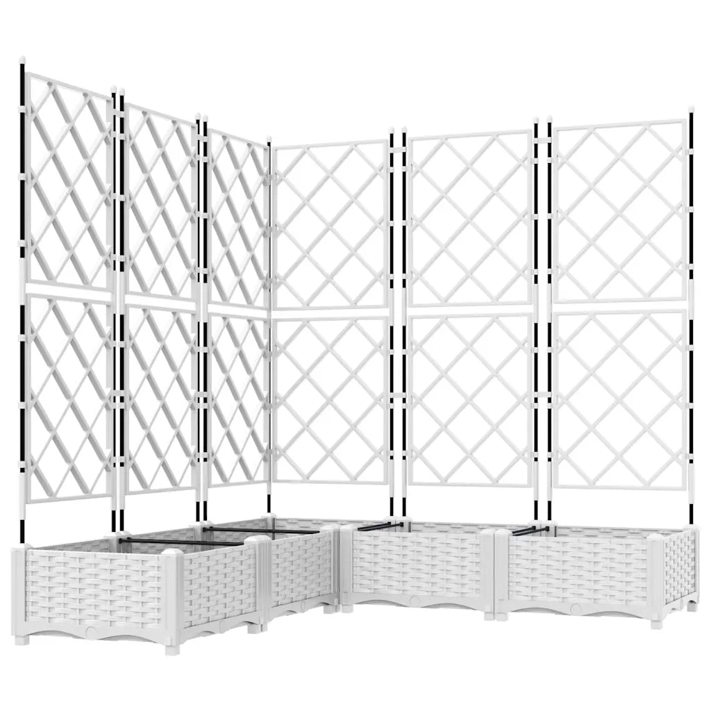 Vaso da giardino 5 pcs Bianco 120 x 120 x 125,5 cm Plastica 42002910