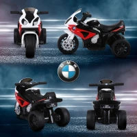 Moto Elettrica per Bambini Max. 20kg con Licenza BMW, Macchina Elettrica con 3 Ruote, Batteria Ricaricabile 6V, Bianco Rosso, 66x37x44cm
