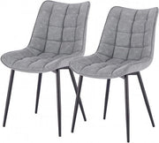 Sedie da soggiorno - set da 2 - pelle di alta qualità - design moderno - colore grigio chiaro